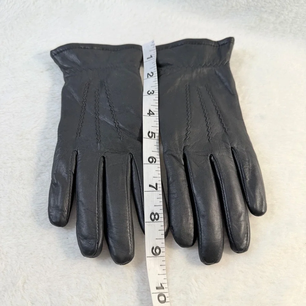 Jaclyn Smith Genuine Leather Gloves Women Large Black Thinsulate Insulated